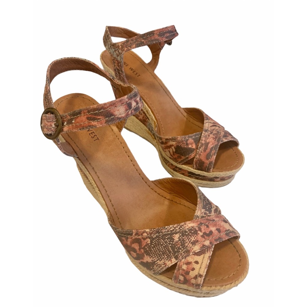 Nine West Thoughtfull Snakeskin Espadrille Wedges